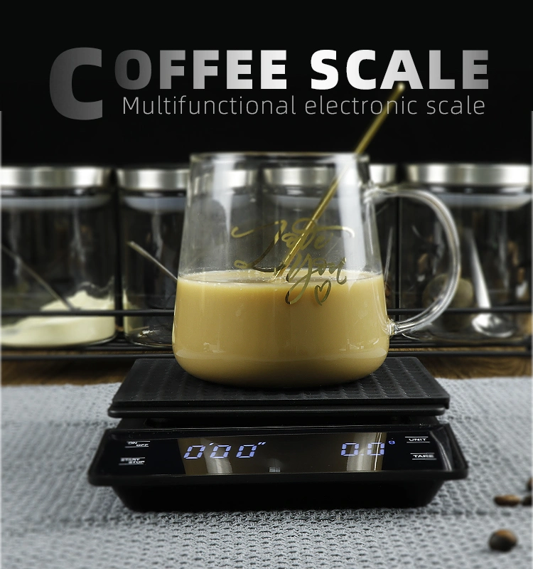 ABS Plastic LED Touch Screen 3kg Food Coffee Scale Timer